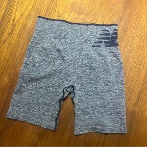 NWOT New Balance Gray and Blue Athletic Bike Shorts Moisture-Wicking Stretch